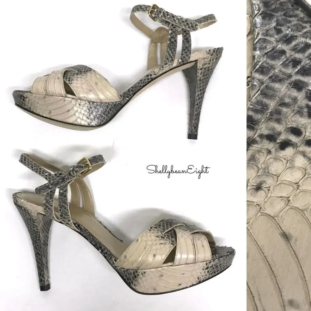 STUART WEITZMAN Loop Thru SNAKE Sandals Heels 8.5
